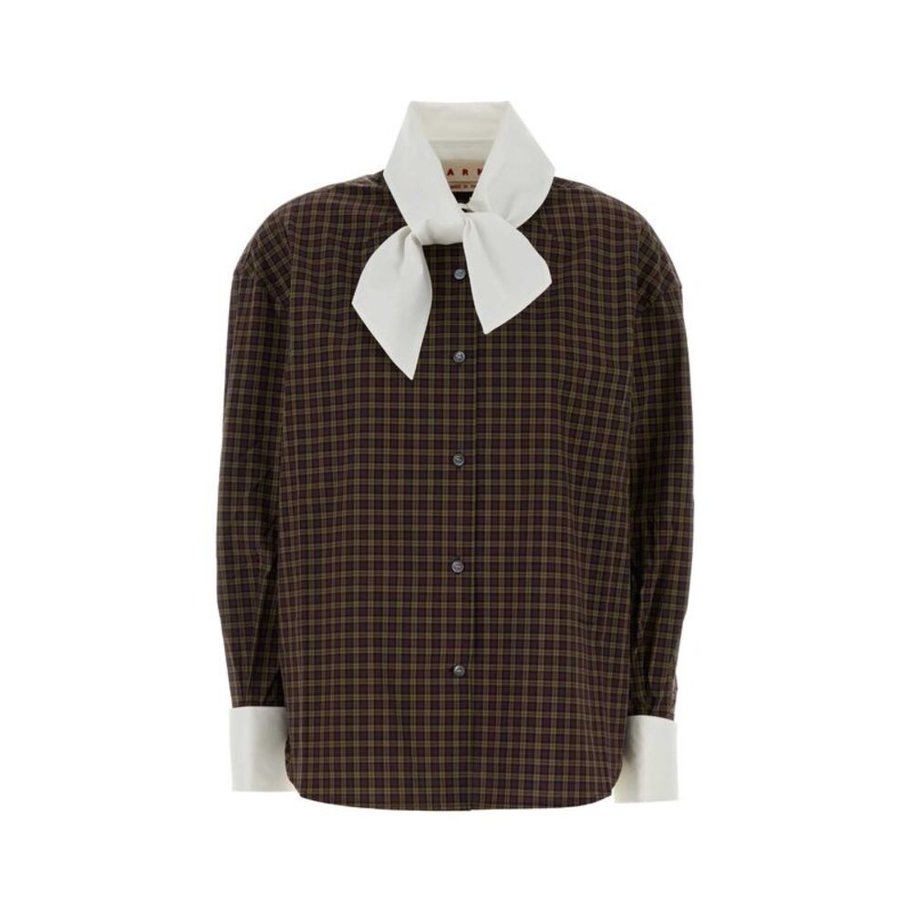 Marni Women Embroidered Poplin Oversize Shirt